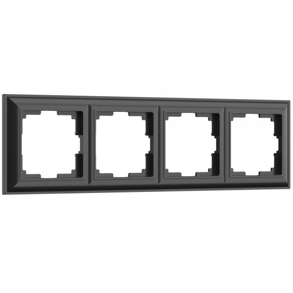 Werkel  Fiore  Черный Матовый Рамка 4-местная WL14-Frame-04/ a038844