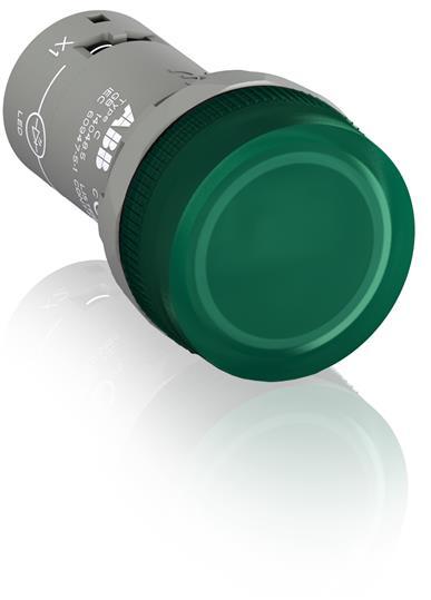 Лампа ABB CL2-523G зелёная со встроенным светодиодом 230В AC /1SFA619403R5232/